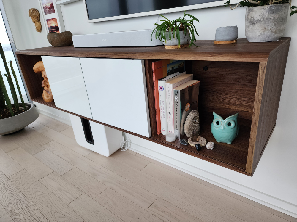 60" Wall Mount TV Stand In Walnut White - photo 2