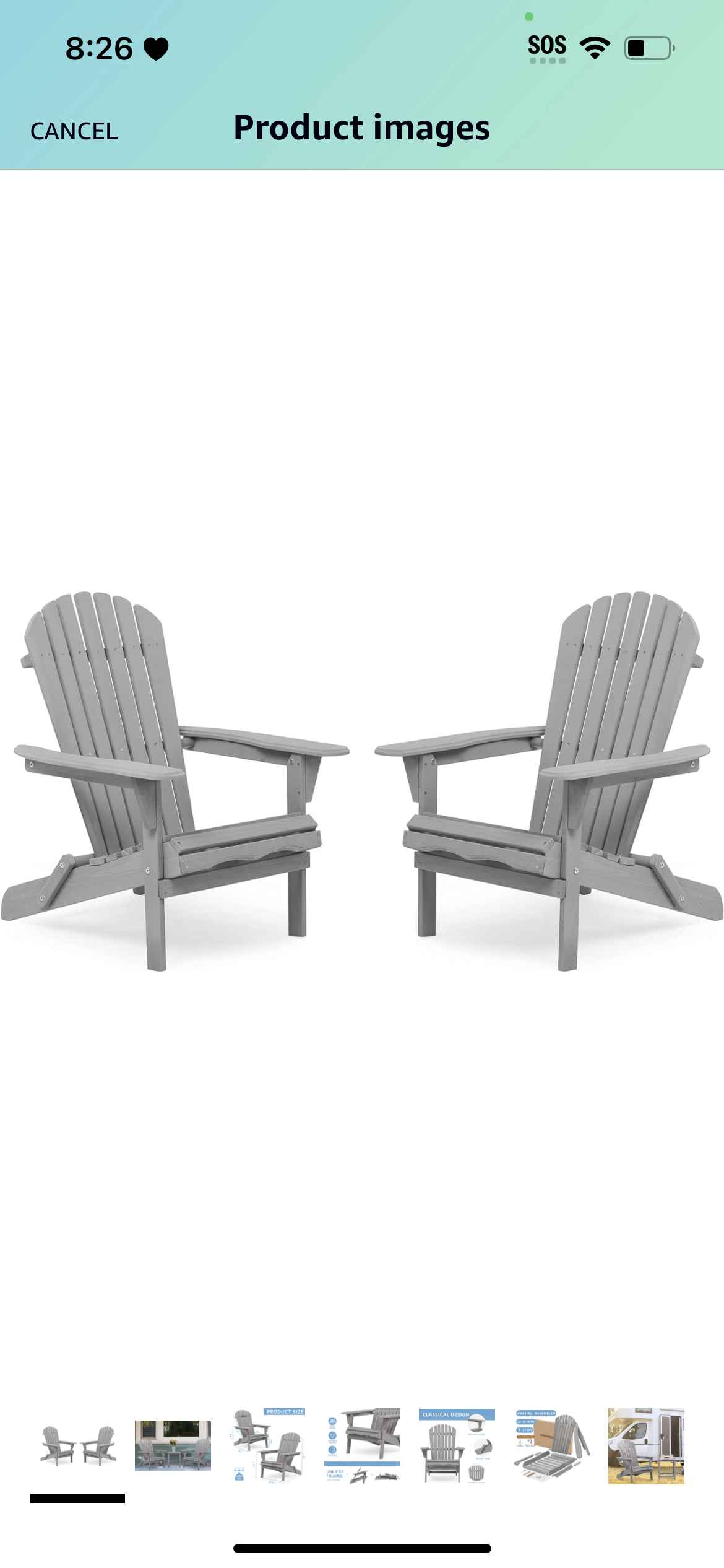 Outdoor folding Adirondack chair set of 2 thumbnail