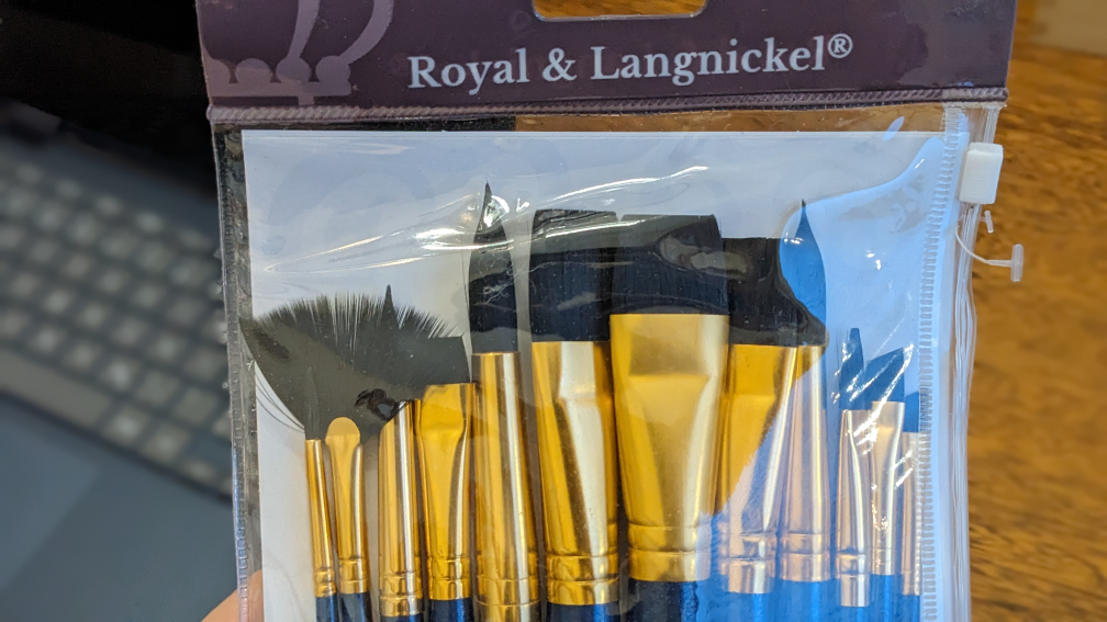 BNIP Royal & Langnickel Paintbrushes - 12 brushes - black taklon image indicator(2)