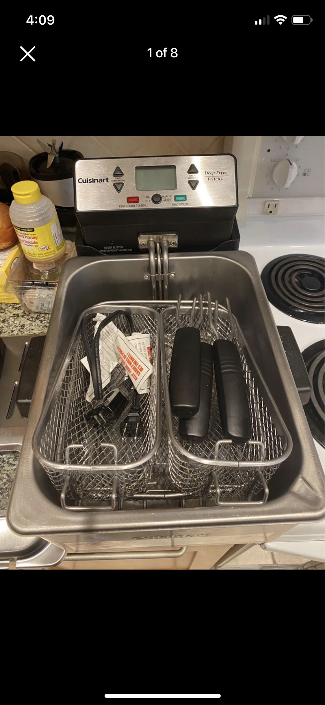cuisinart 3.8l 3 basket deep fryer(new) thumbnail