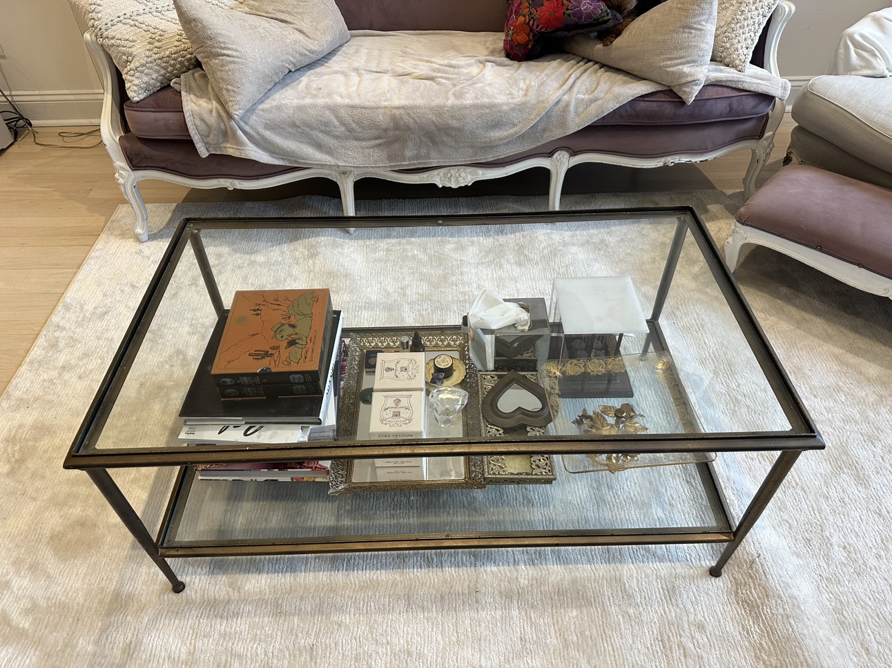 Vintage glass coffee table - photo 2