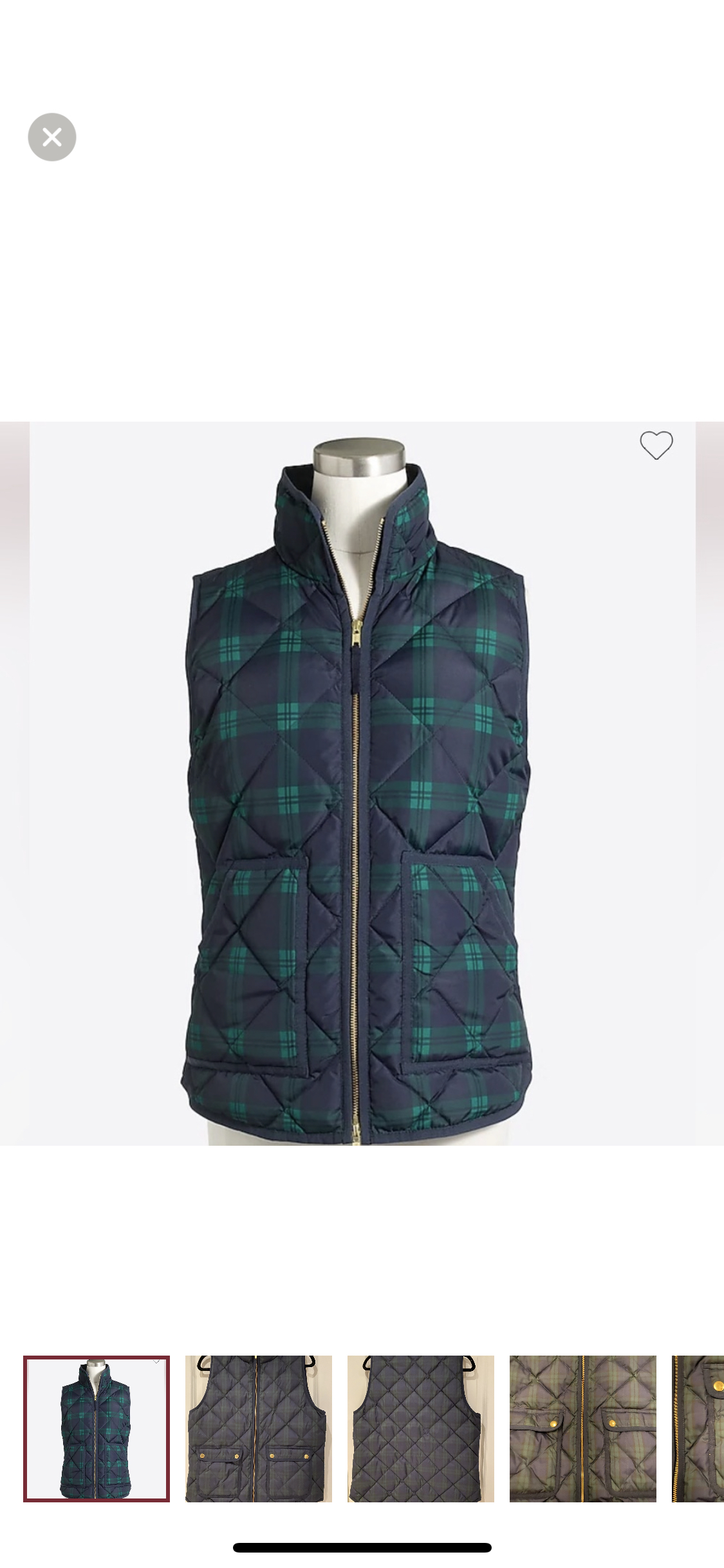 J. CREW Printed Quilted Vest