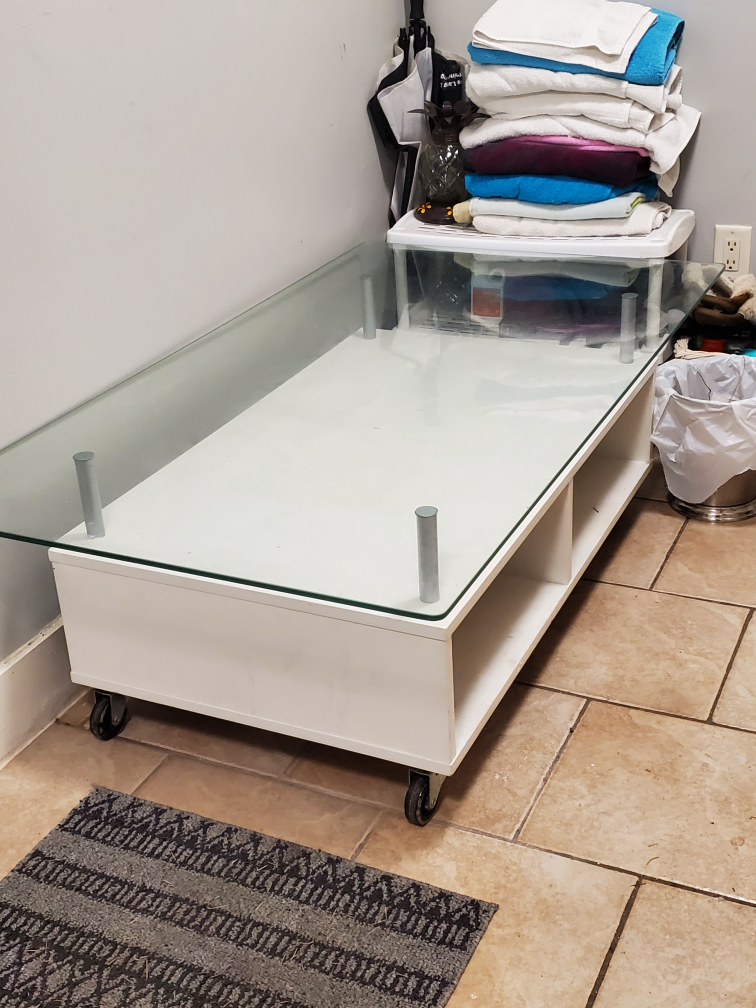 White Glass Table - photo 2
