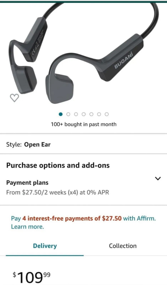 BUGANI Bone Conduction Headphones, - photo 2