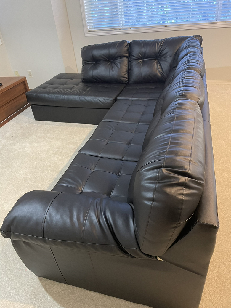 Sectional Black Couch. - photo 3