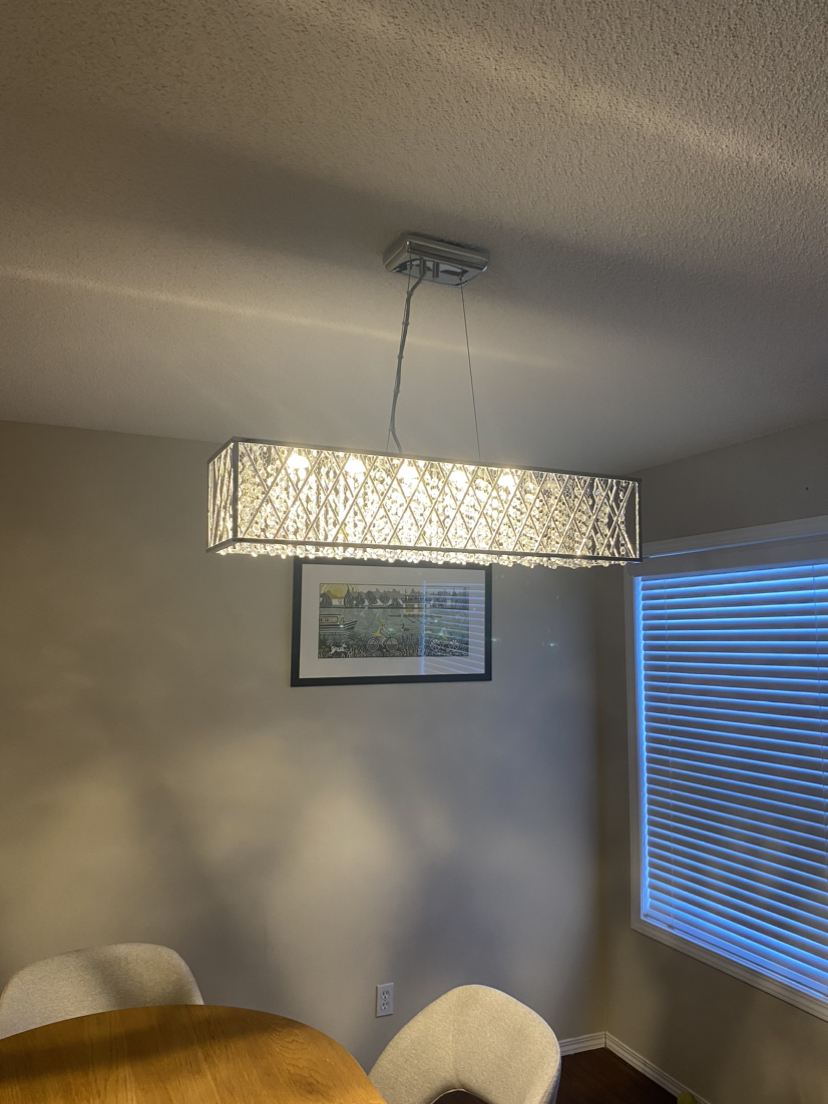 LED pendant with clear crystal strand shade - photo 5