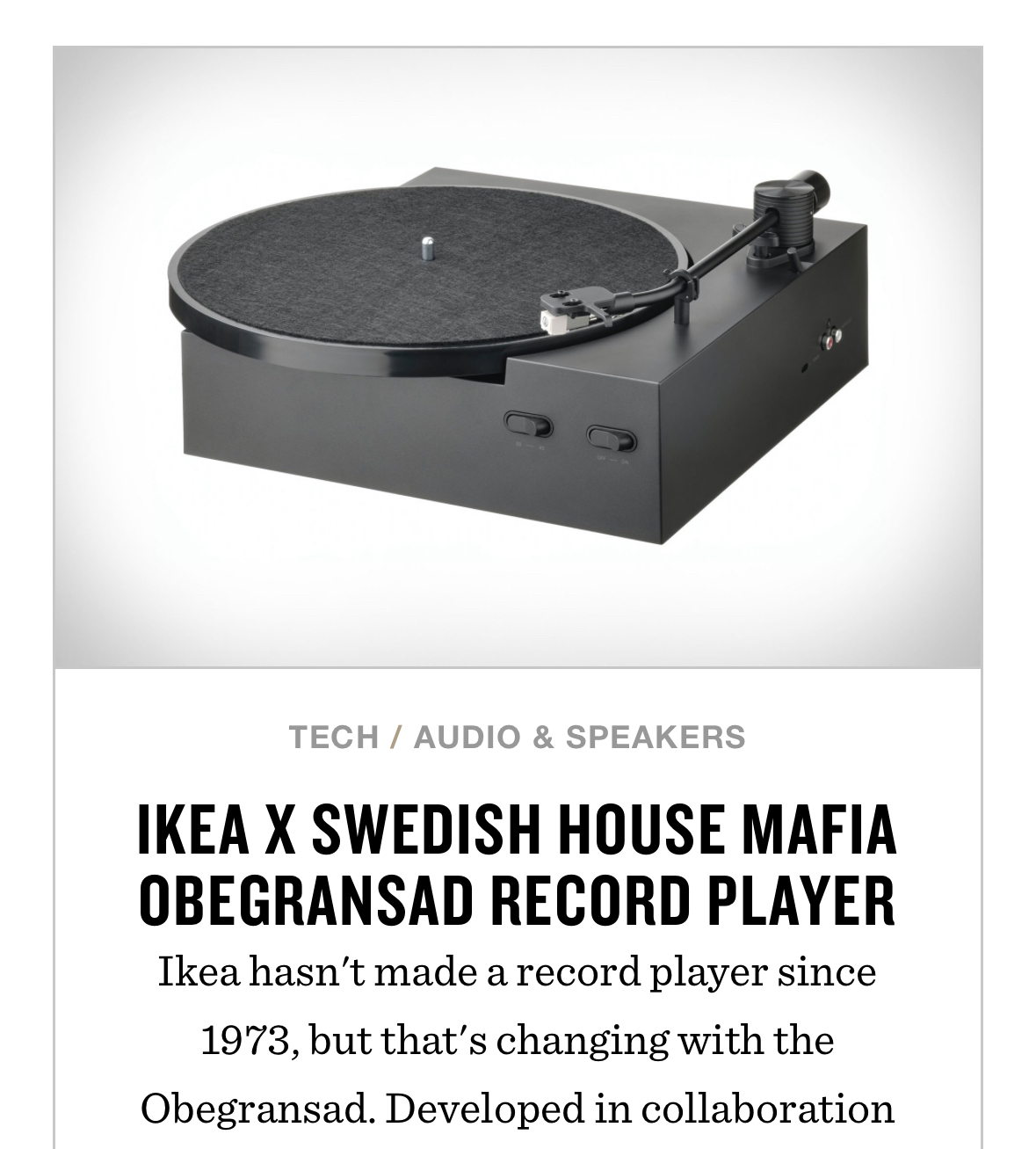 Limited Edition IKEA X SWEDISH HOUSE MAFIA RECORD PLAYER - photo 2