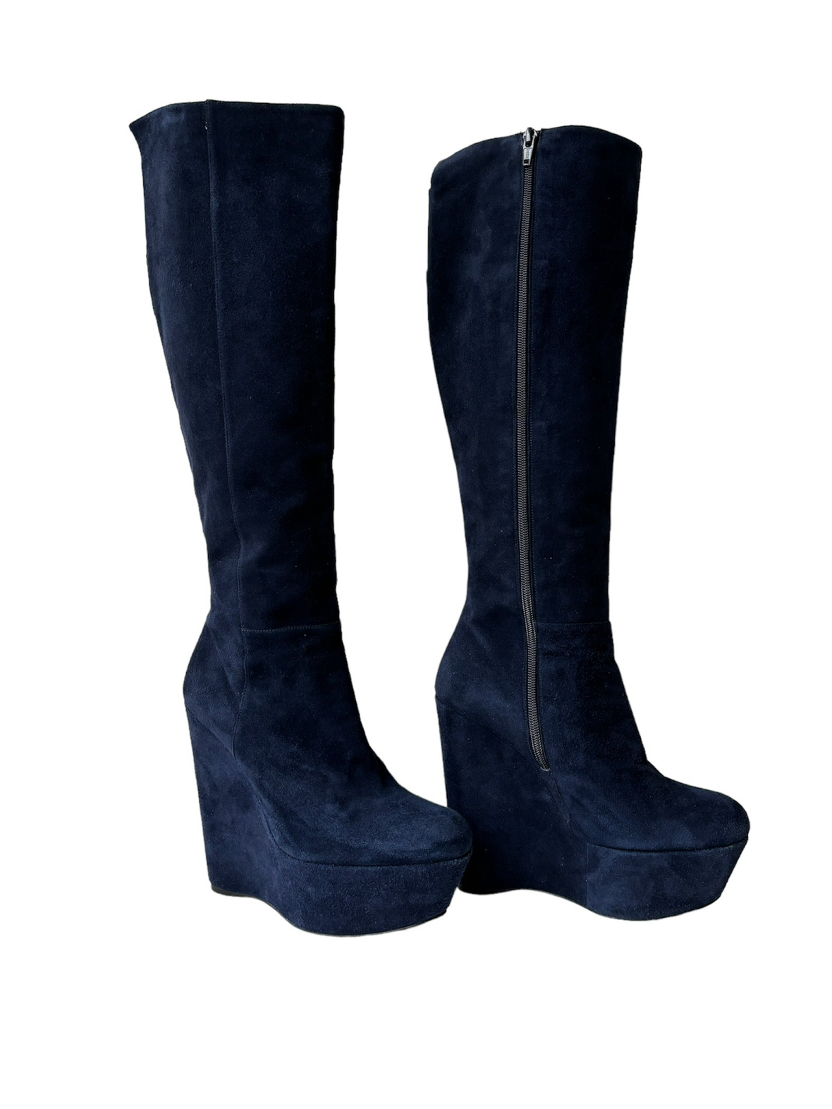 Authentic Blue Stuart Weitzman Knee High Suede Boots image indicator(5)