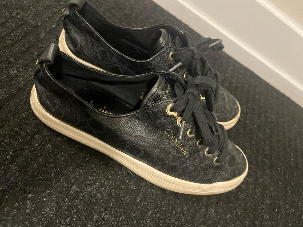 Calvin Klein Michaela Black Logo Lace Up Sneakers Size 9.5 image indicator(2)