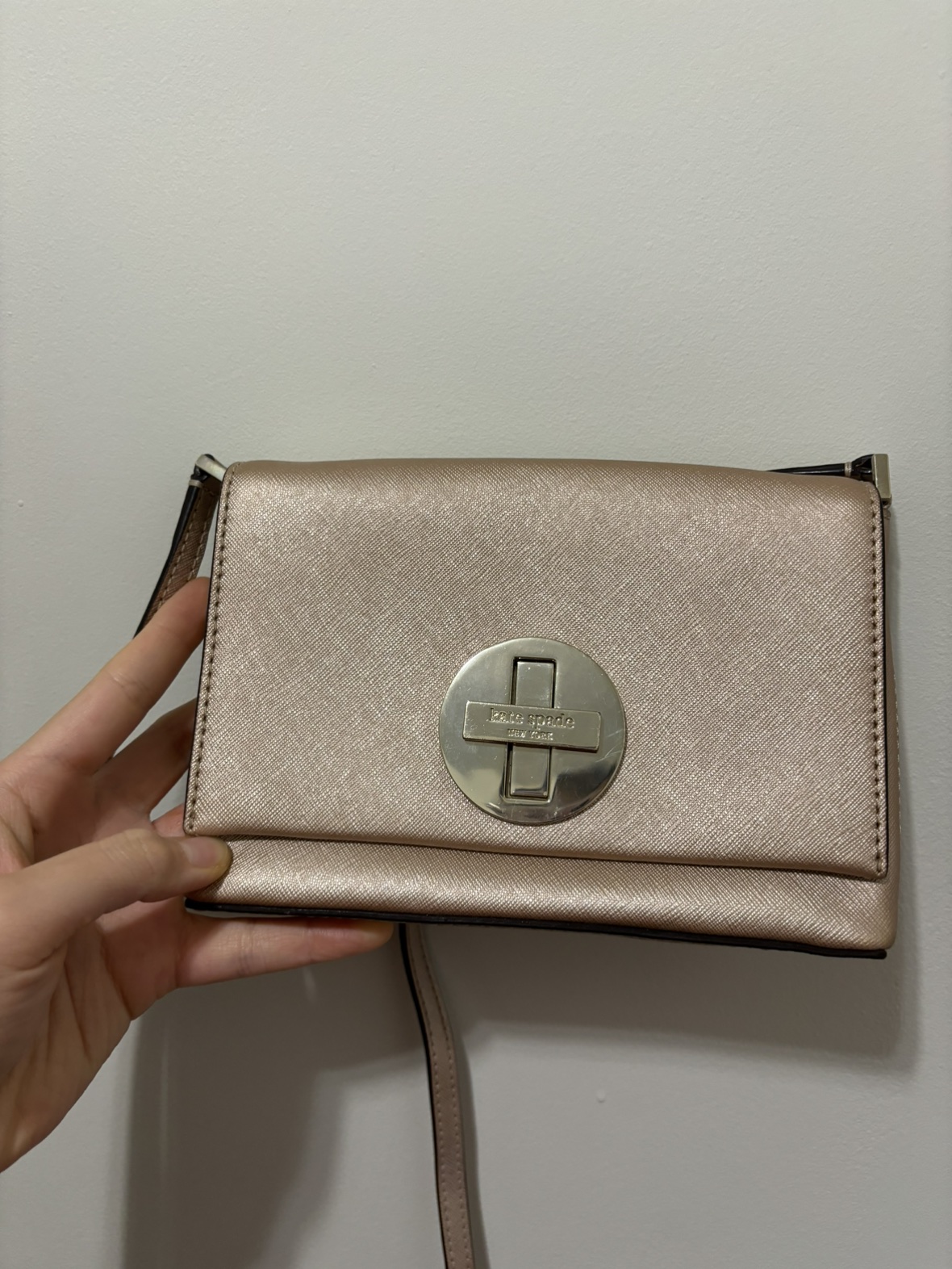 Kate Spade Crossbody Turnkey Small Purse Rose Gold - photo 4
