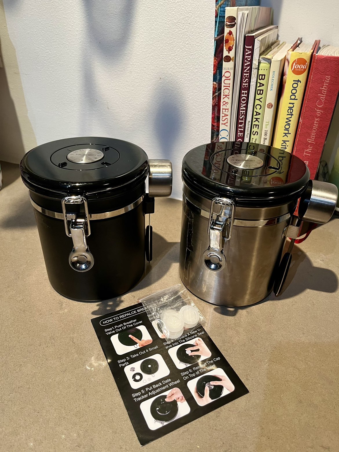 NEW Airtight Stainless Steel Canisters w Date Tracker&Scoop - photo 3