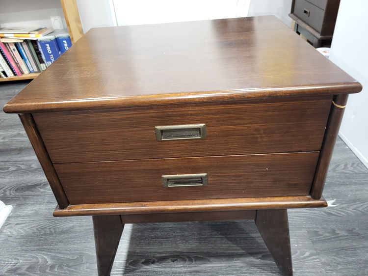 Two wood side tables $25 Each thumbnail