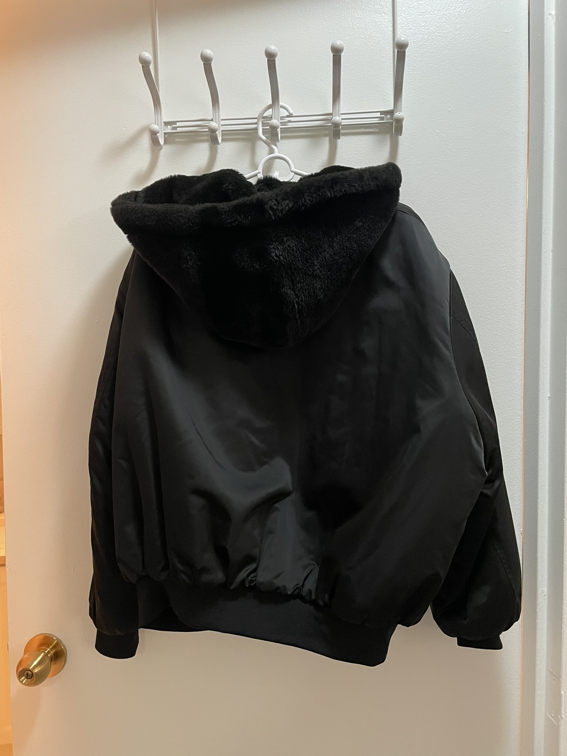 Oversized reversible faux fur bomber jacket - photo 2