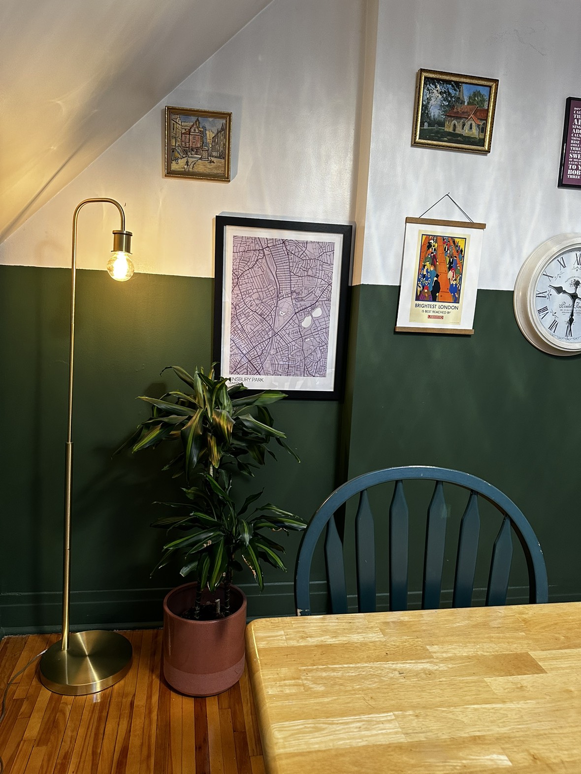 Gold Standing Lamp with Bulb