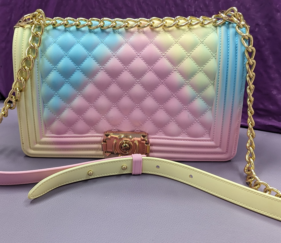 Rainbow Jelly Purses Medium Women's Colorful Matte Flap Shoulder thumbnail