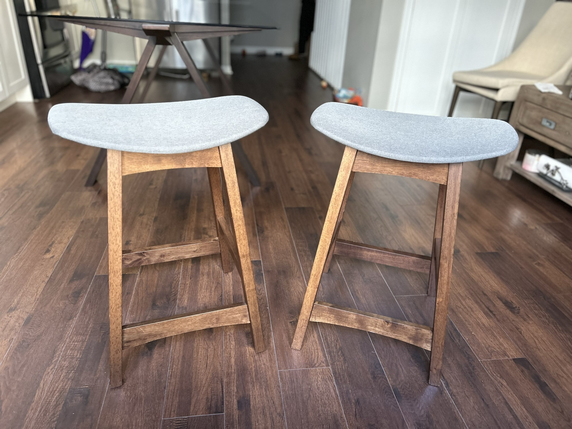 Two wooden stools