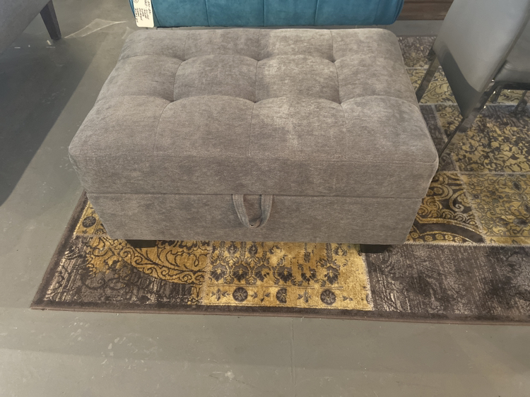Grey linen bench with storage thumbnail
