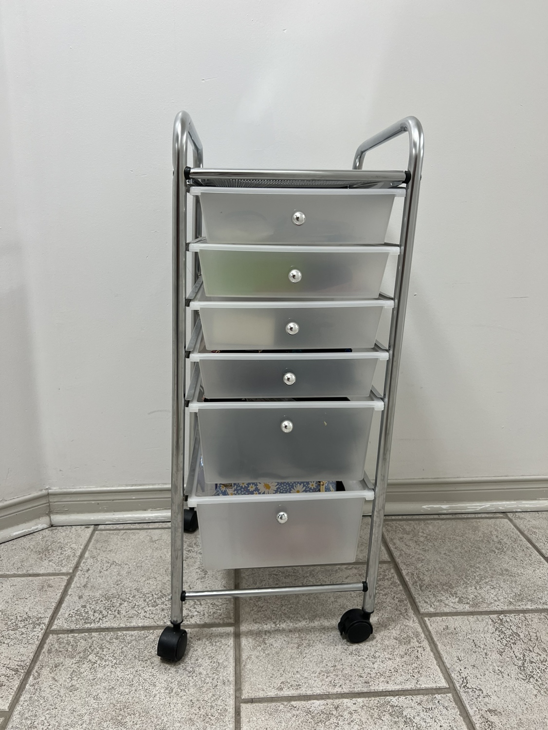 6 drawer storage bin organizer cart thumbnail