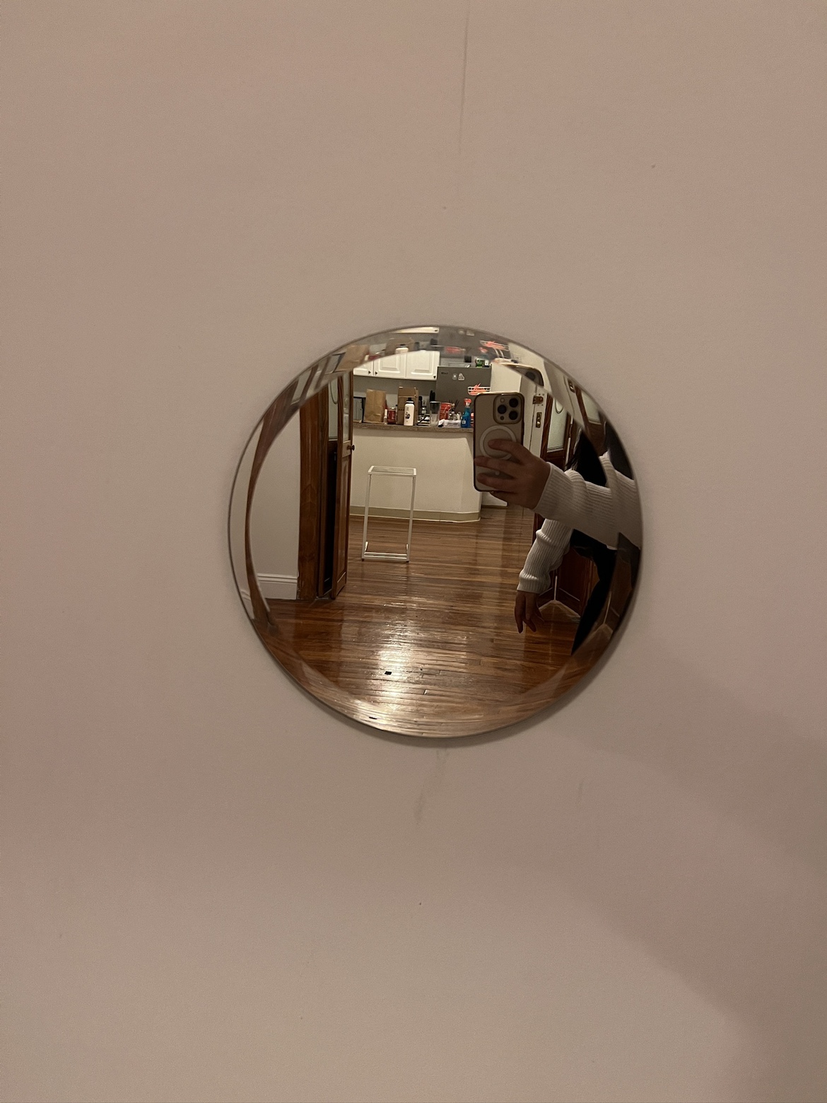 Howard Elliott Frameless Silver Small Hanging Wall Mirror