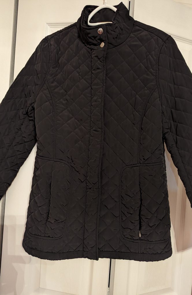 Women quilted  black jacket