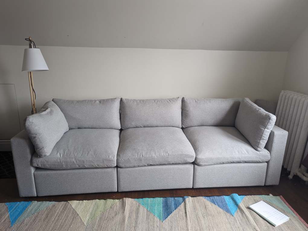 3 seater Cozey Ciello cloud couch delivery available on 28th thumbnail