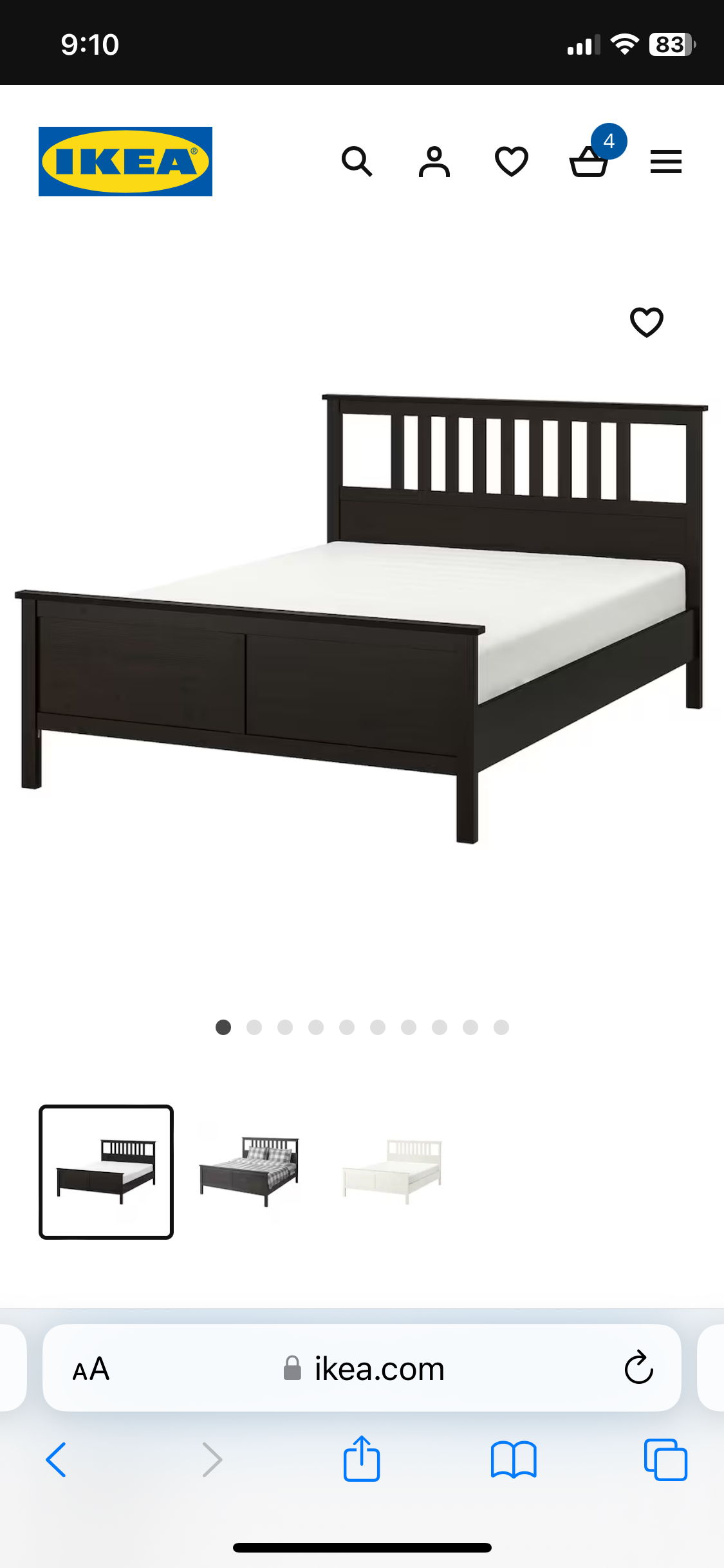 Double bed frame and mattress