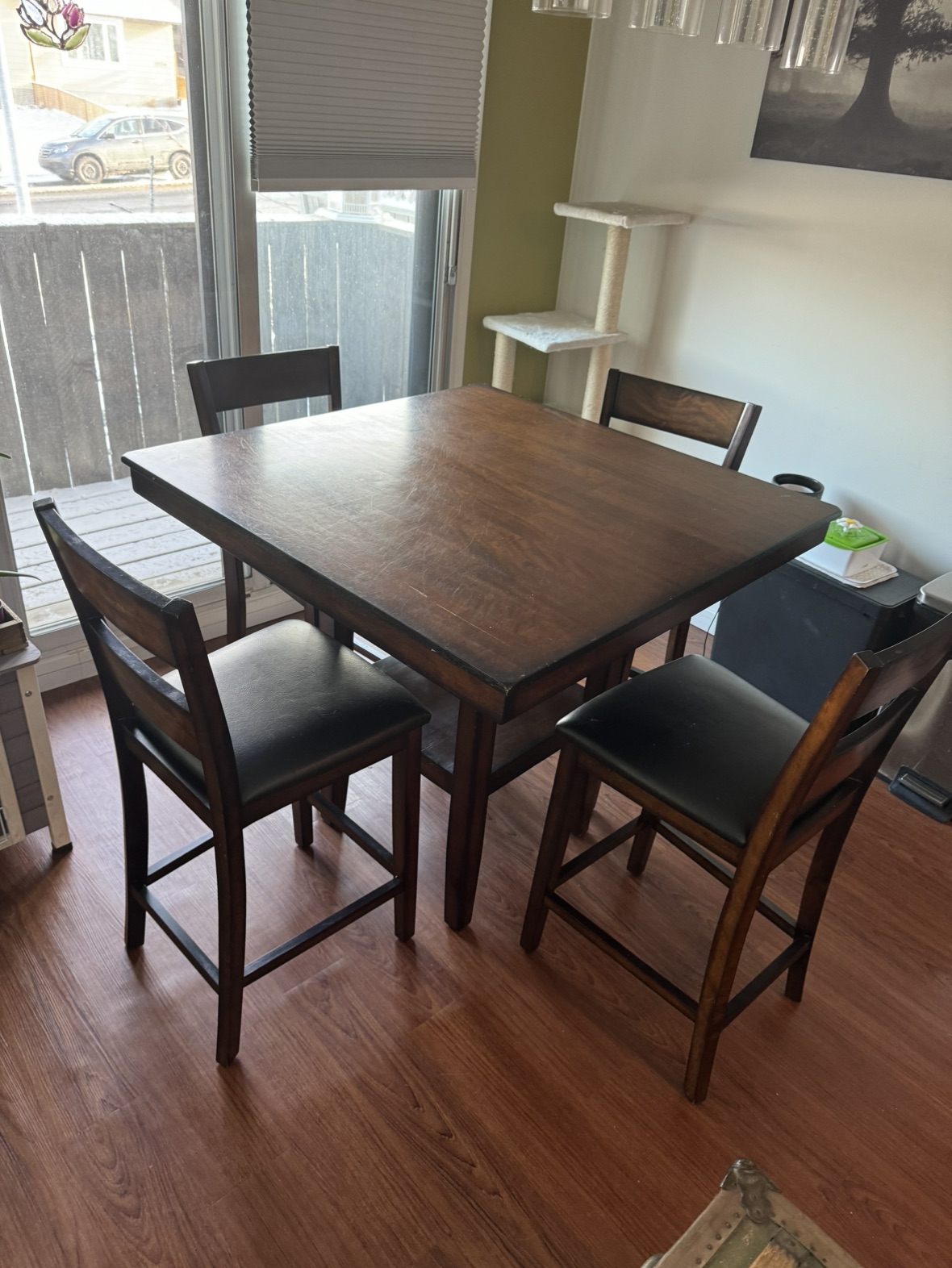 Dining room table and chairs bar height for sale