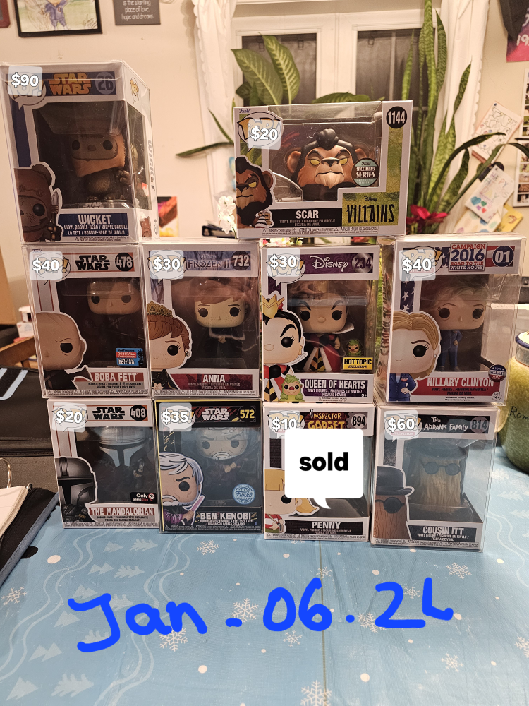 funko pops for  sale starting from $20 to $90