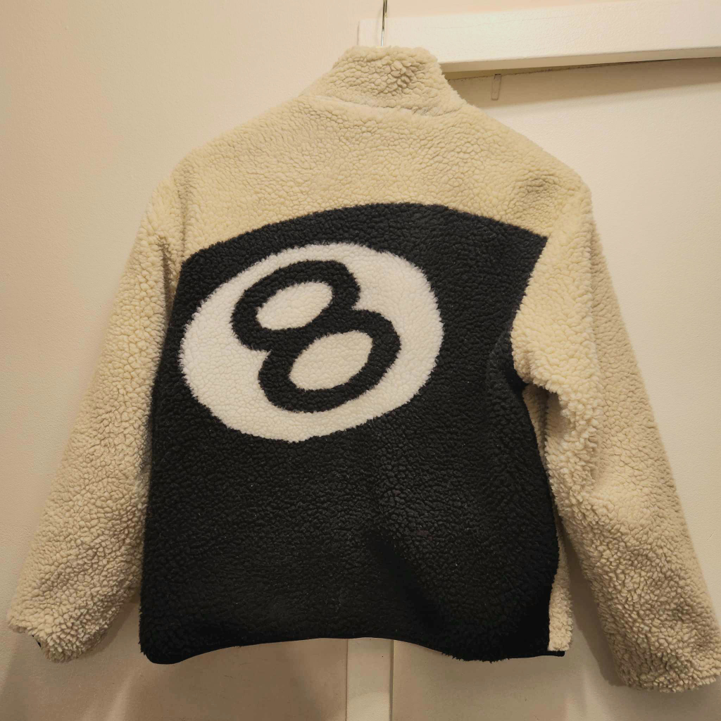 Stussy 8 Ball Sherpa Reversible Jacket "Cream" (read desc.)