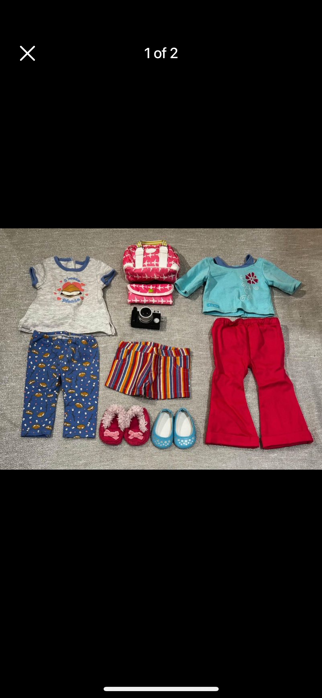 AMERICAN GIRL 18” weekend away clothing aned accessories lot. thumbnail