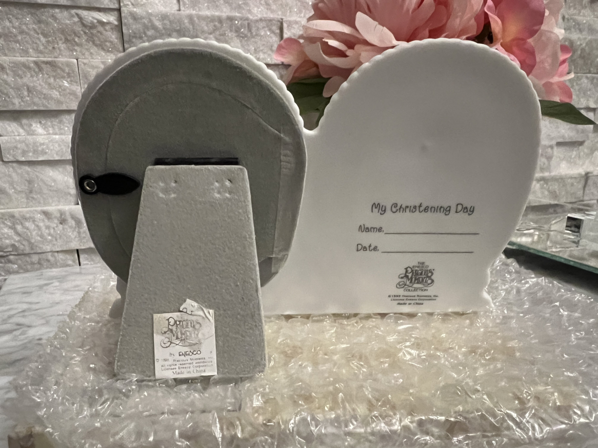 Baptism / Christening porcelain photo frame - Precious Momemts image indicator(7)