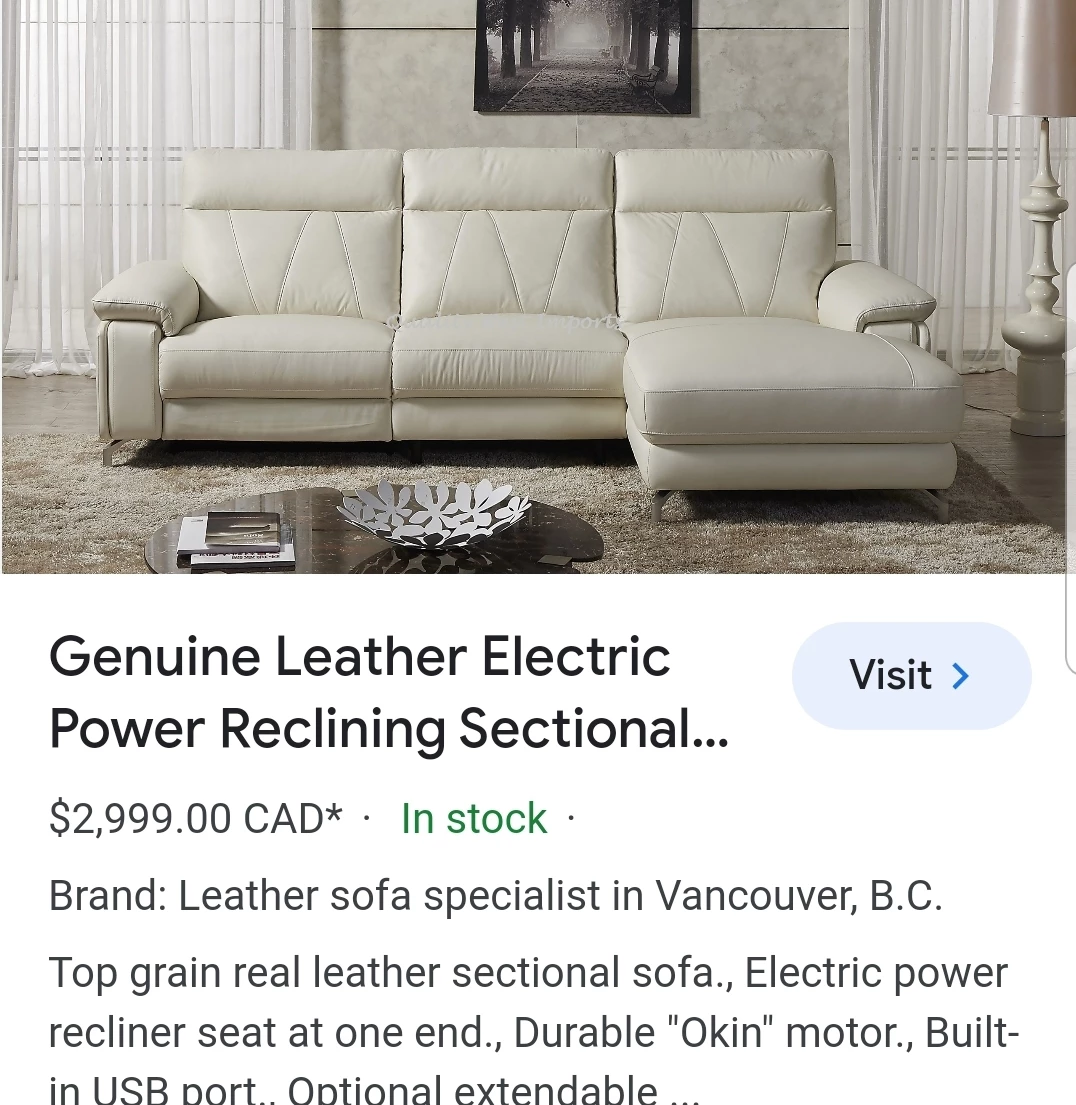 Leather Sectional Recliner Sofa. - photo 3