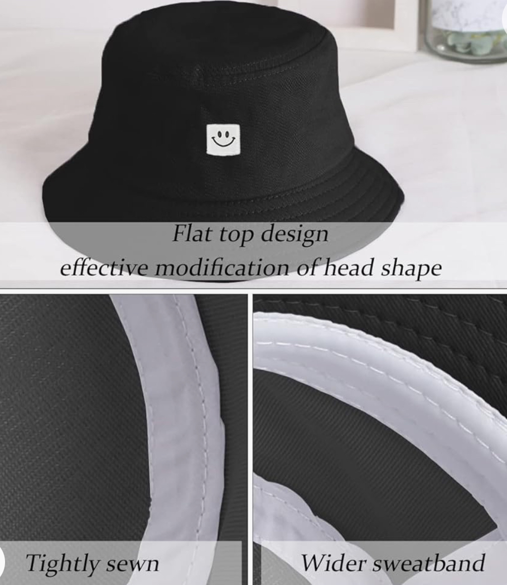 Summer Smiley Face Bucket Cotton Hats image indicator(2)