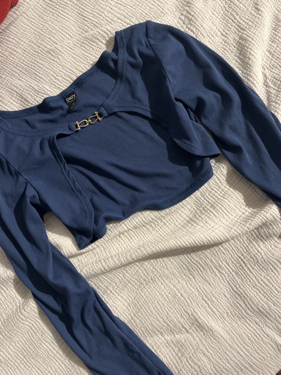 Korean style blue  cute top thumbnail