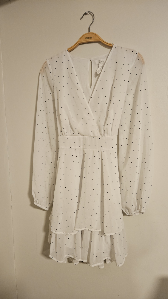 beautiful long sleeve white dress thumbnail