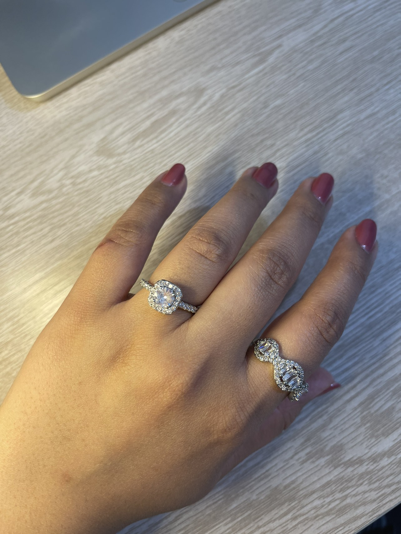 Two silver rings in $12