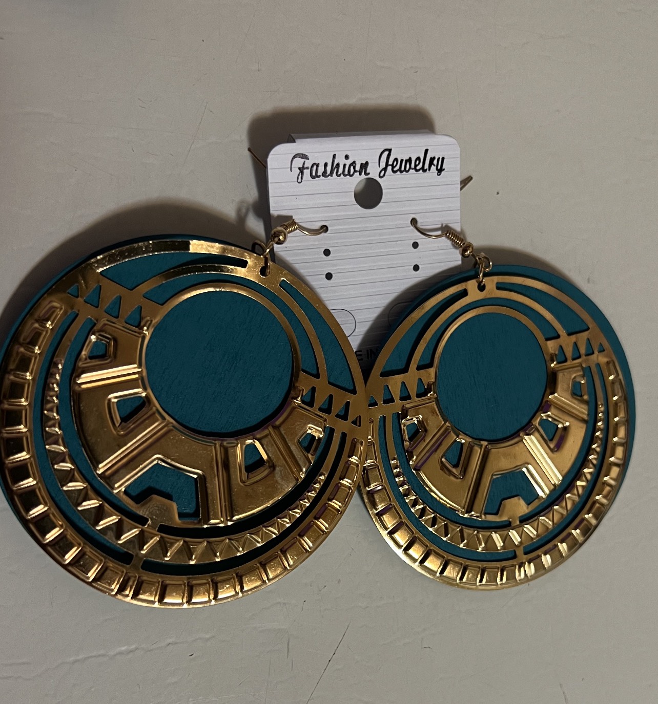 African wood earrings thumbnail
