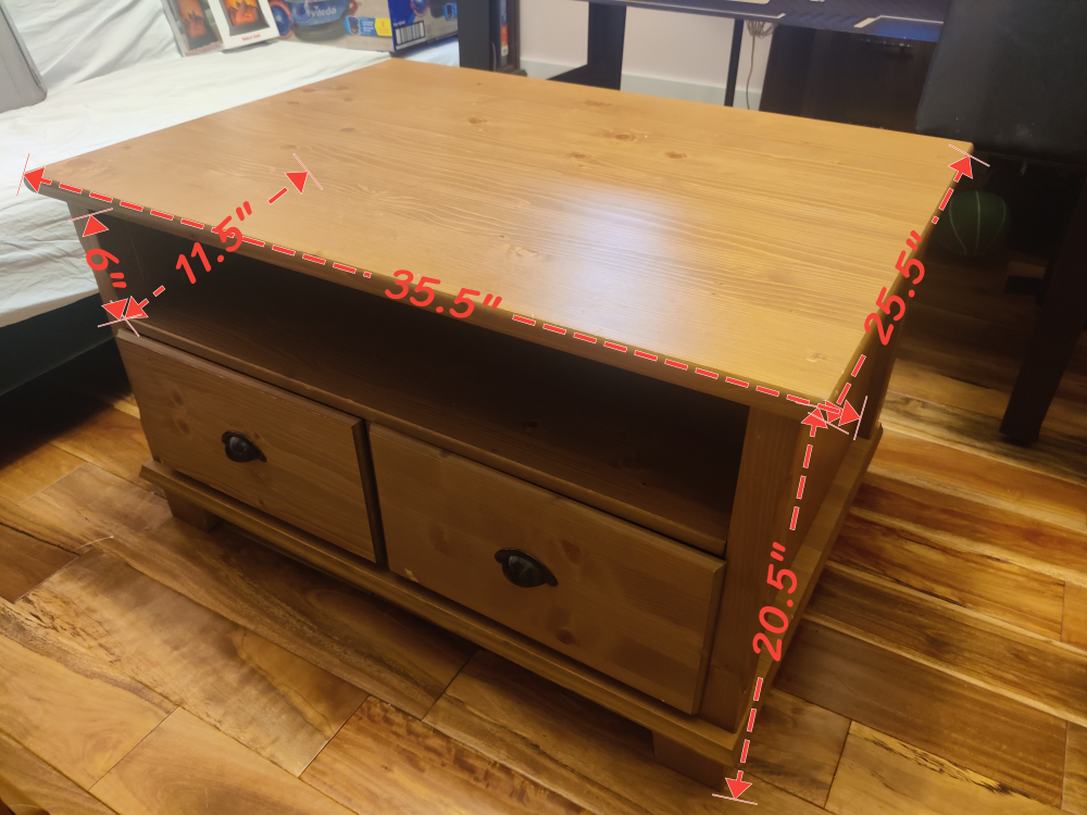 Ikea Markor solid pine coffee table