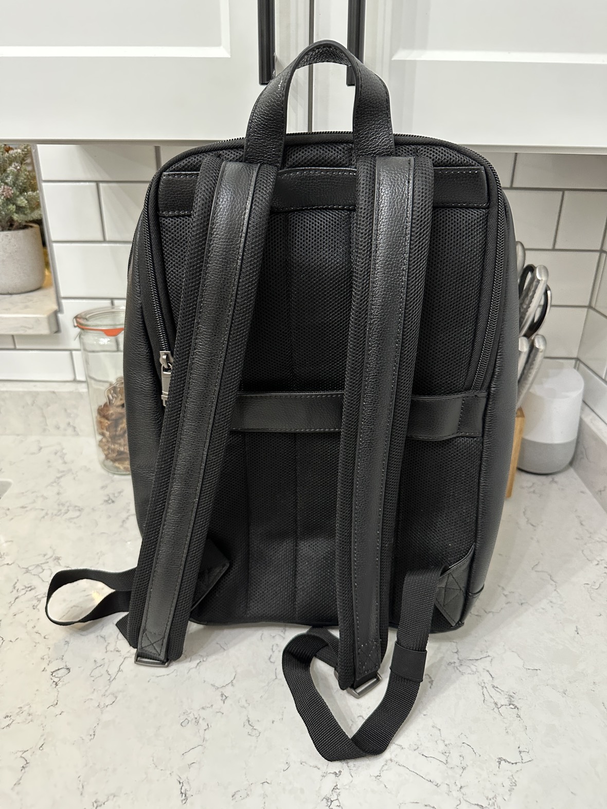 SAMSONITE CLASSIC LEATHER SLIM BACKPACK - Black - photo 3