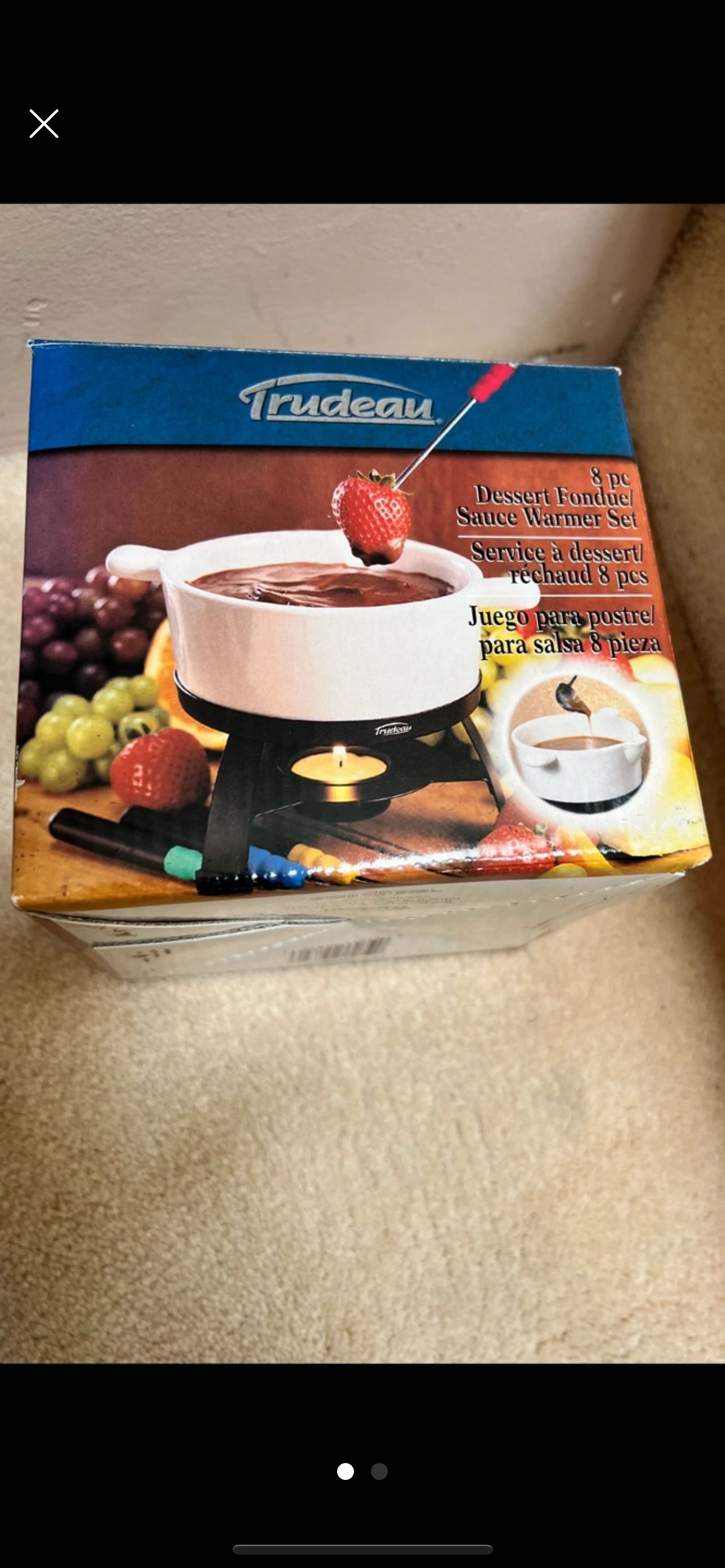 Brand New 8 Piece Dessert Fondue Sauce Warmer Set for $25