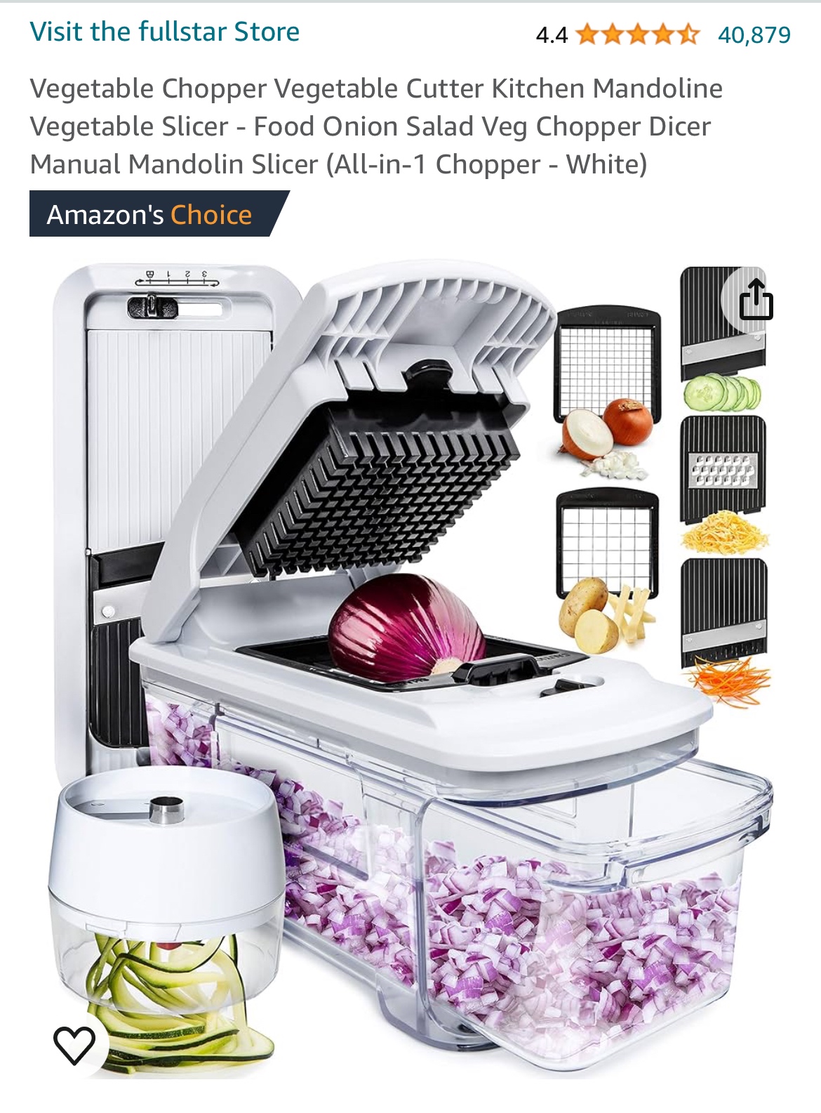 Fullstar Adjustable Mandoline/Vegetable Chopper thumbnail