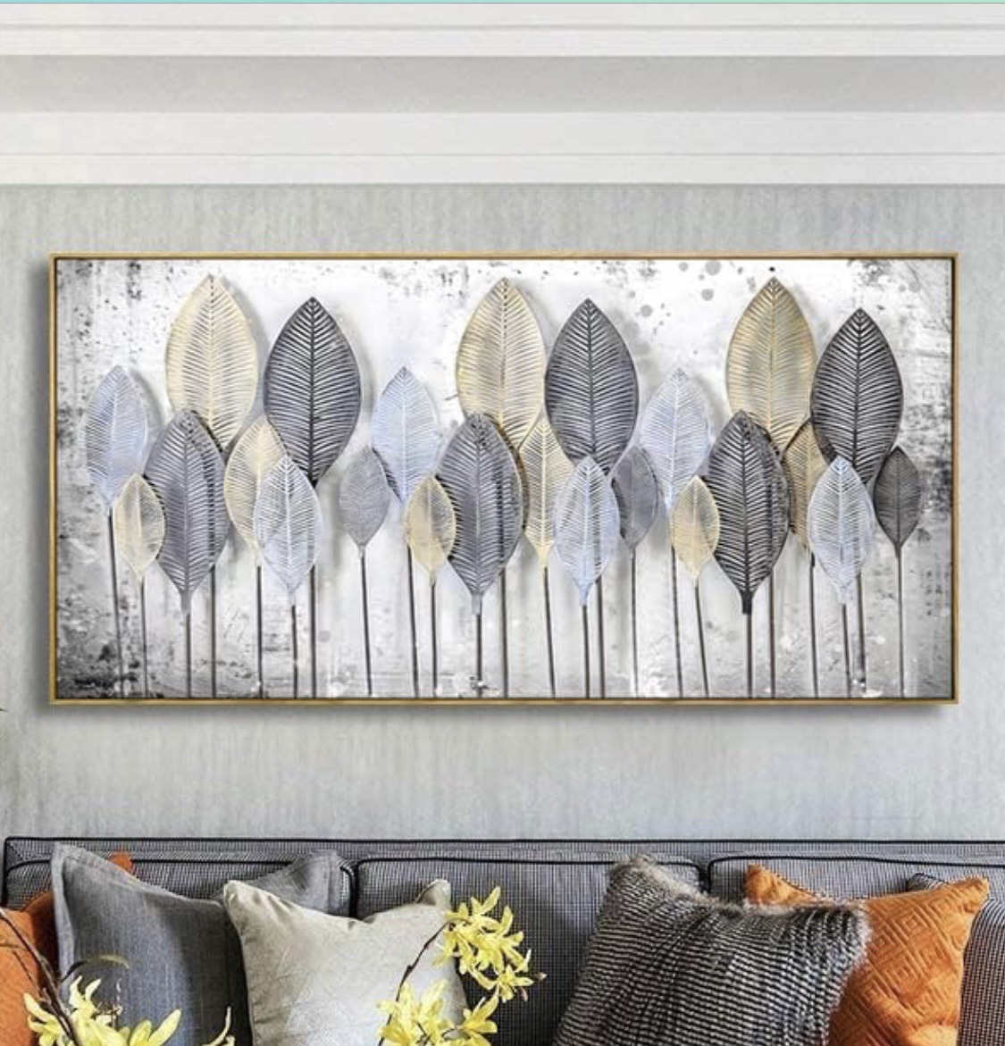 Framed wall art Light modern Abstract Canvas 19.6 x 39.4 thumbnail