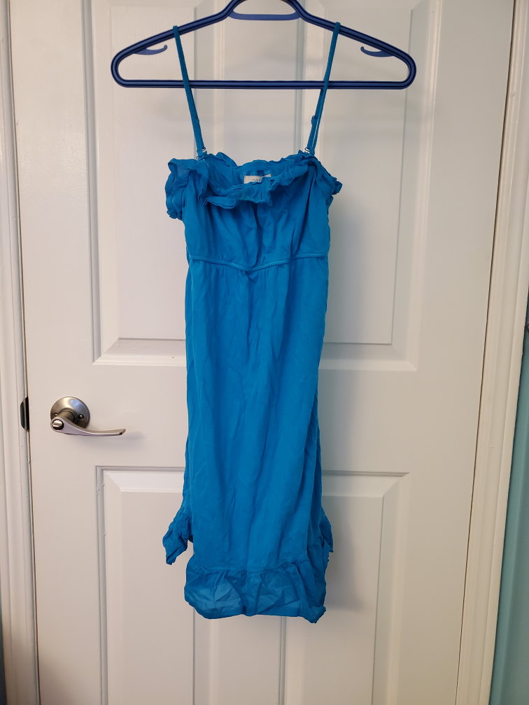 aerie slip on dress in blue and purple image indicator(4)