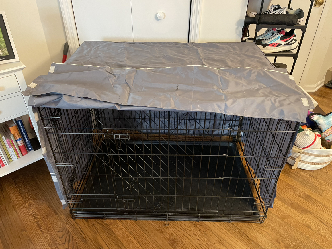 42in double door dog crate w/ divider + crate cover - photo 2
