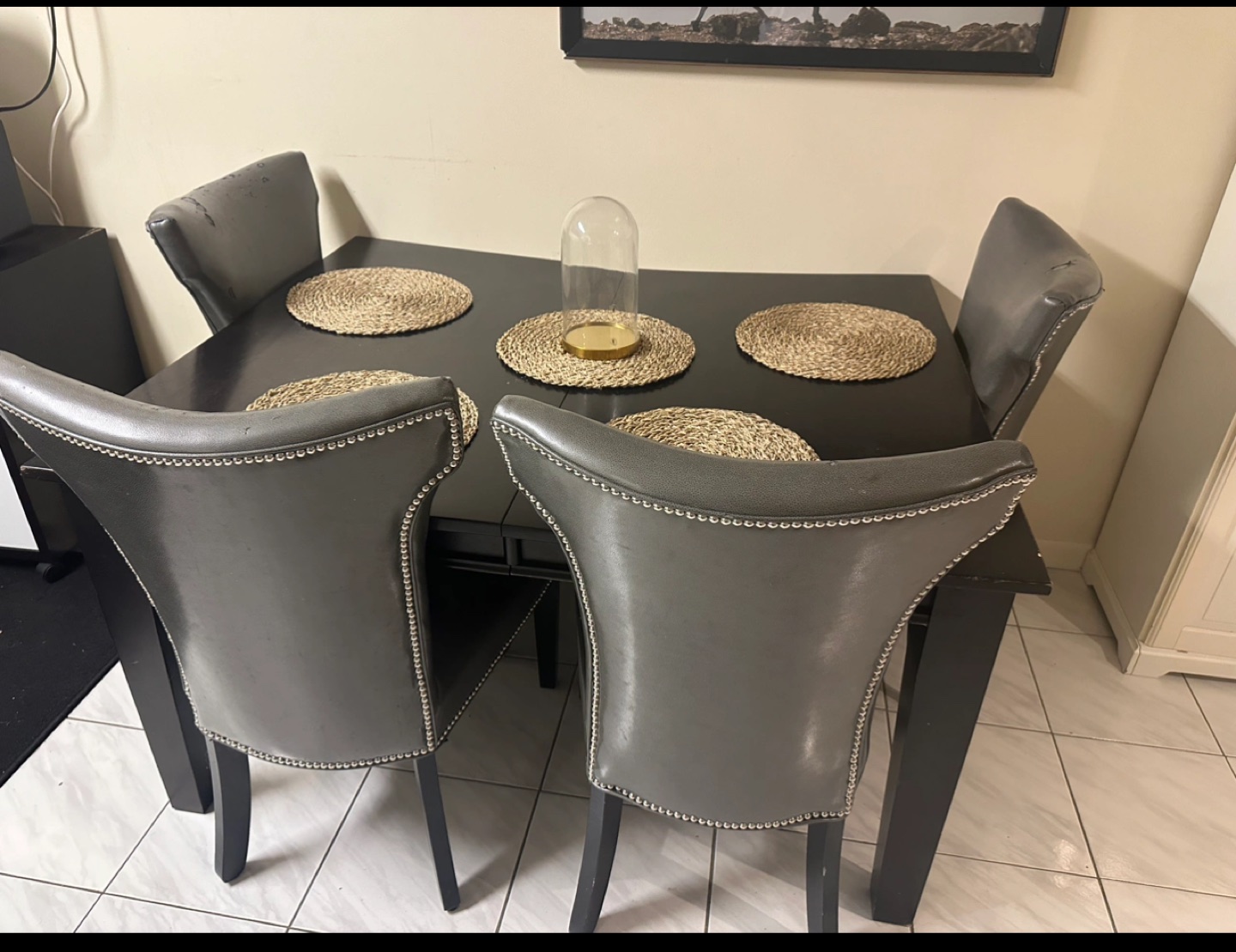 Dining room table set 4 chairs - #freecycle