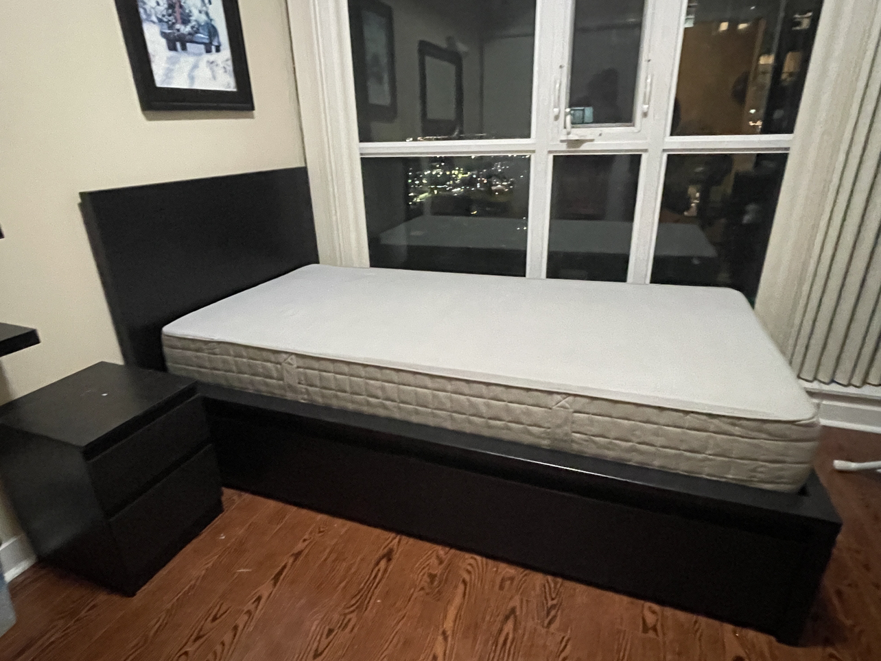 IKEA bed with frame and mattress side table - photo 3