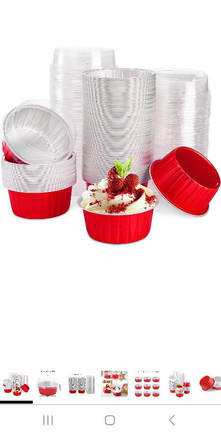 100 pcs aluminum cheescake cups with lids