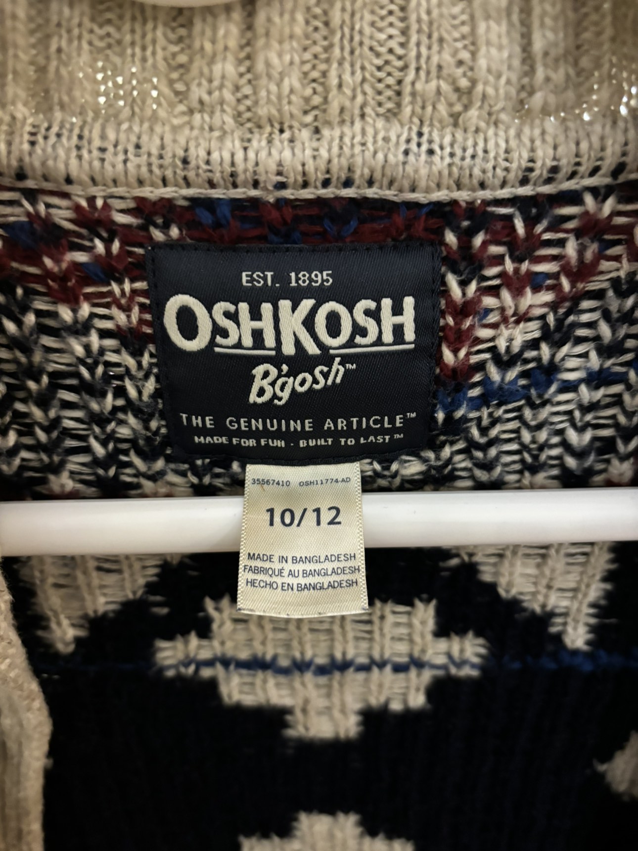 Boys cardigan size 10/12  brand Oshkosh - photo 3