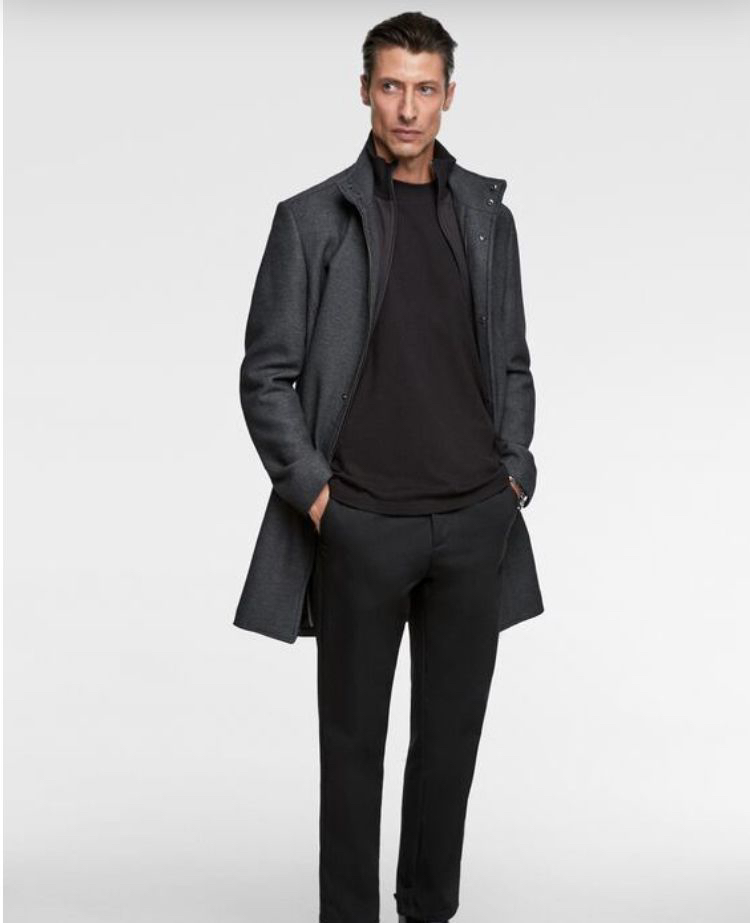 TEXTURED WEAVE COAT WITH CONTRASTING COLLAR image indicator(2)