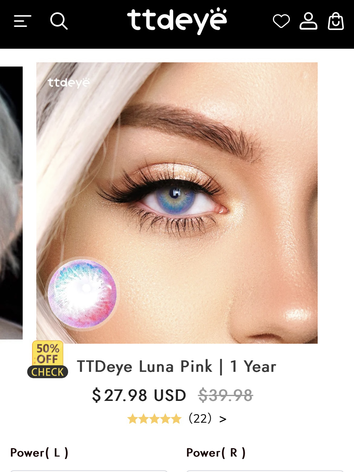 BNIB Pink/Blue Contact Lenses thumbnail
